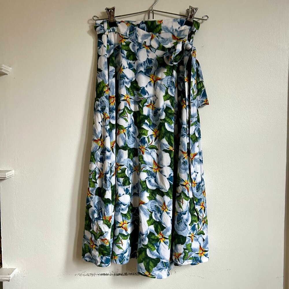 American Apparel Floral Wrap Skirt S
